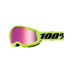 100% Strata 2 Crossglas�gon Fluo Gul (Pink Spegelglas)