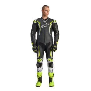 Alpinestars GP Tech V5 MC L�derdragt AAA Sort/Hvid/Fluo Gul