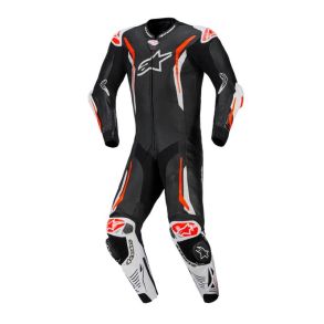 Alpinestars GP Tech V5 MC L�derdragt AAA Sort/Hvid/Fluo R�d