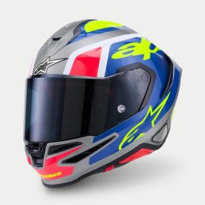 Alpinestars Supertech R7 MC Hjelm Lumen Design S�lv / Fluo Gul