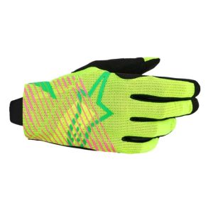 Alpinestars Radar Pro MX Handskar Grn / Fluo Gul / Rosa