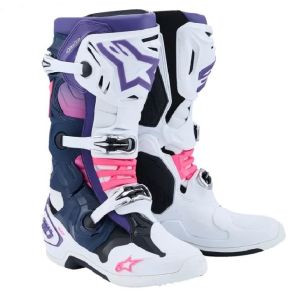 Alpinestars Tech 10 MX Stvler Hvid / Violet / Navy / Pink