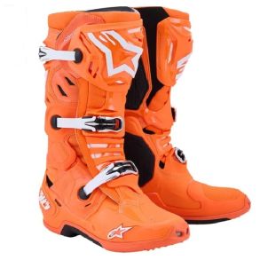 Alpinestars Tech 10 Supervented MX Stvler Fluo Orange / Sort / Hvid