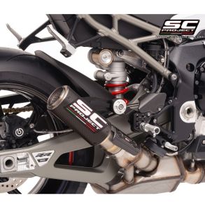 BMW S1000RR �rg. 2025- SC Project CR-T Slip-on MC Udst�dning Carbon Med Stoneguard Grid
