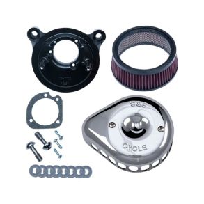 S&S Mini Teardrop Luftfilter Kit Til Big Twins Og Softtail Med Indsprjtning Chrome