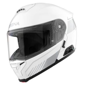 Sena Specter MC Hjelm Flip-up Med Mesh Intercom + Harman Kardon Hvid