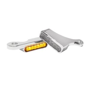 Heinz Bikes Stripes Series LED Blinklys Til Styrmontering P HD Softail rg. 2018- Chrome