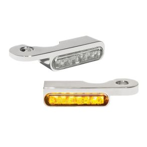 Heinz Bikes Stripes Series LED Blinklys Til Styrmontering P HD Softail rg. 1990-2014 Chrome