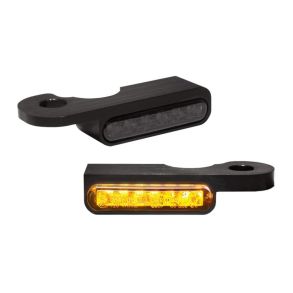 Heinz Bikes Stripes Series LED Blinklys Til Styrmontering P HD Softail rg. 1990-2014 Sort