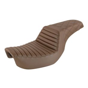 HD Dyna rg. 06- 17  Saddlemen Step Up Sde Brun Med Lattice Mnster Og Tuck and Roll