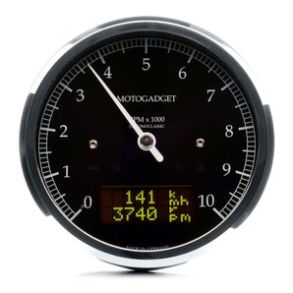 Motogadget ChronoClassic 10 - Analog Omdrejningstller Med Digital Speedometer