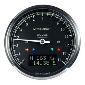 Motogadget ChronoClassic 14 - Analog Omdrejningstller Med Digital Speedometer
