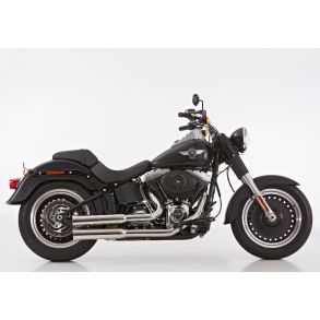 Harley Davidson Softail rg. 2007-2017 Falcon Double Groove MC Udstdning Komplet System Poleret EC-Godkendt