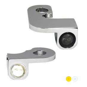 Heinz Bikes Nano Series LED Blinklys & Positionslys Til Styrmontering P HD Softail rg. 1990-2014 Krom