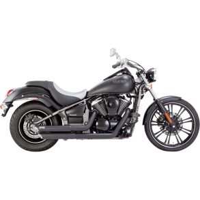Kawasaki VN 900 Vulcan rg. 2006-2016 Vance & Hines Twin Slash MC Udstdning Sort