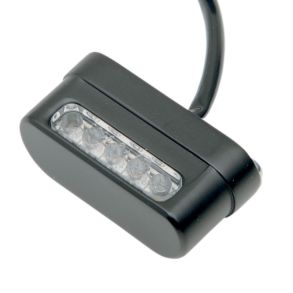 MC Nummerpladelys LED i Aluminium Lygtehus Fra Drag Specialties Mat Sort